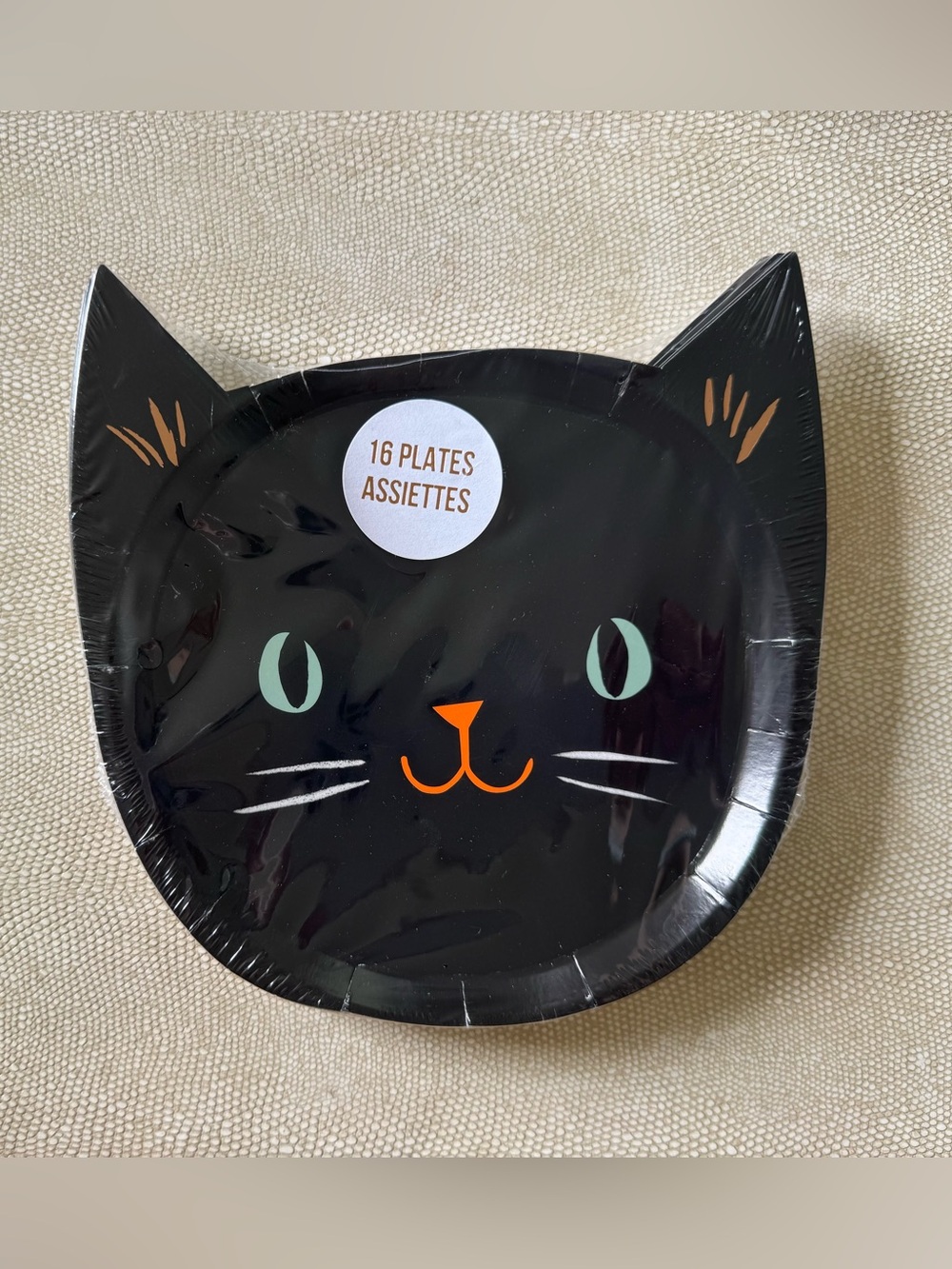 NWT Meri Meri Halloween Cat Paper Plates Set of 16